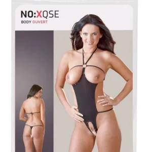 NO:XQSE Body Sex Open S–L — Black Erotic Bodysuit with Open Bust and Gusset