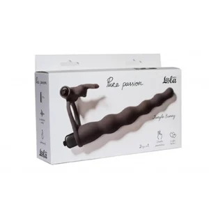 Lola Toys Pure Passion Jungle Bunny — double penetration strap-on with vibrator, black