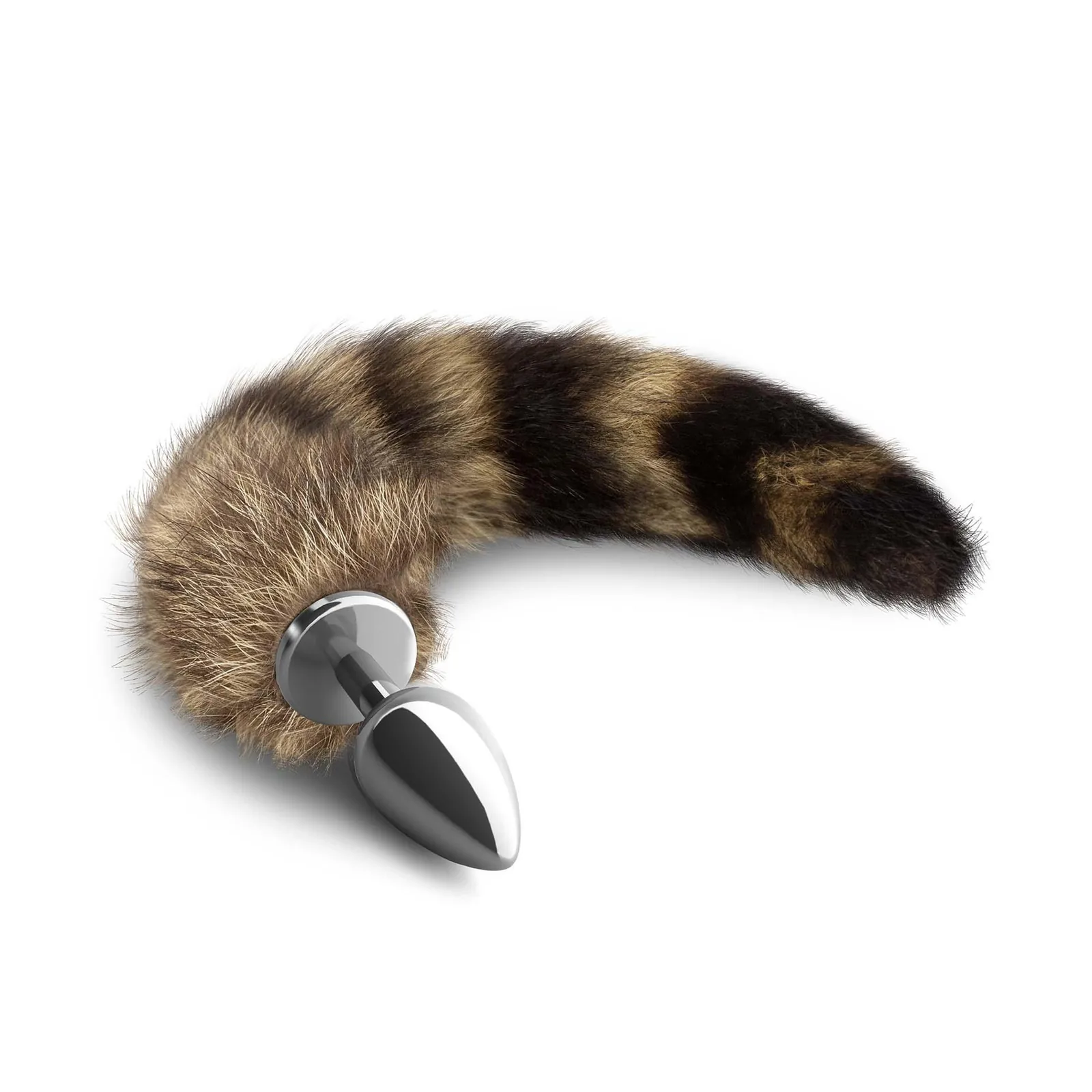 Foxy Silver Metal Anal Plug with Tail Crushious