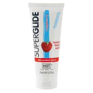 Gel-HOT Superglide RASPBERRY- 75ml edible lubricant water-based
