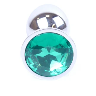 Anal Plug Jewelry Silver PLUG- Green