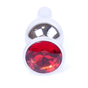 Plug-Jewellery Silver Butt Plug - Red