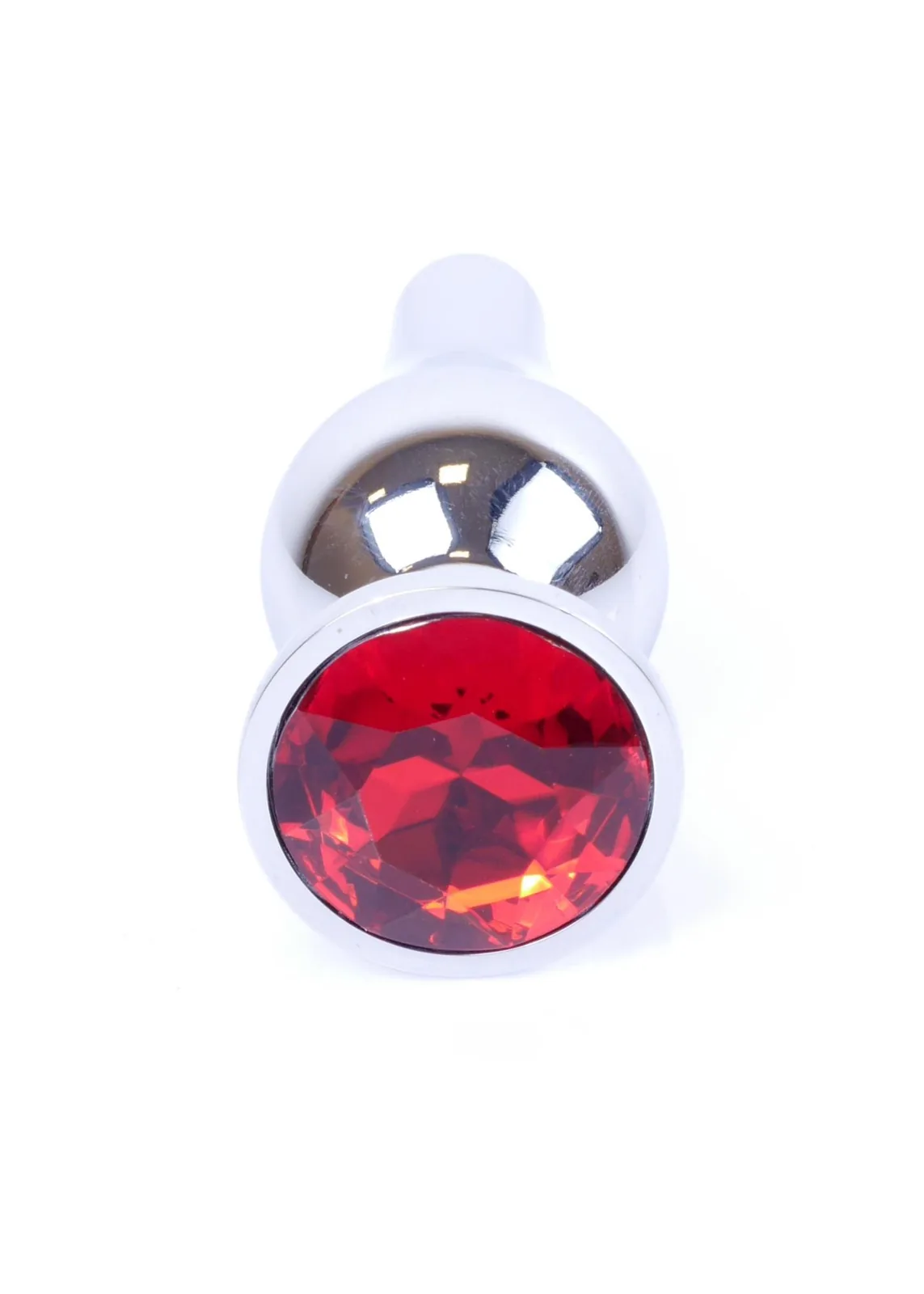 Plug-Jewellery Silver Butt Plug - Red