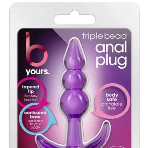 B Yours Triple Bead Anal Plug Purple