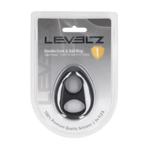 Levelz by Shots Double Liquid silicone cock and ball ring, black