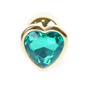 Gold Heart Plug Jewelry PLUG - Green