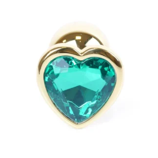 Gold Heart Plug Jewelry PLUG - Green
