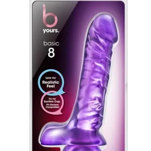 Blush B Yours Basic 8 — Purple Realistic Dildo with Suction Cup