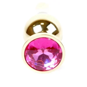 Gold Jewellery Butt Plug - Pink