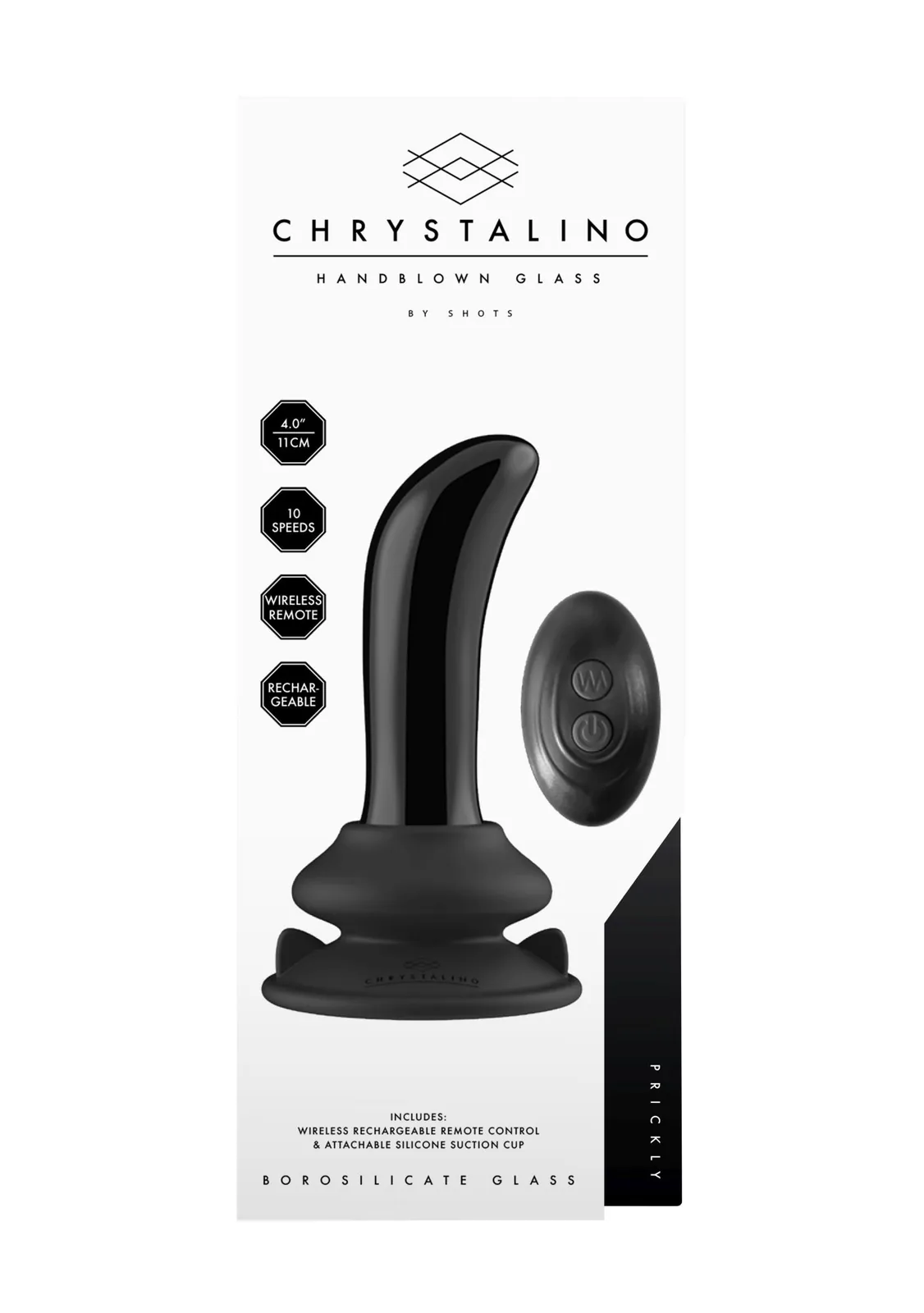 Prickly - With Suction Cup and Remote - 10 Speed - Black - Image 2