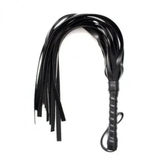 Fringed Flogger Squash Whip Black