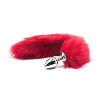 Red Long Fox Tail Anal Plug