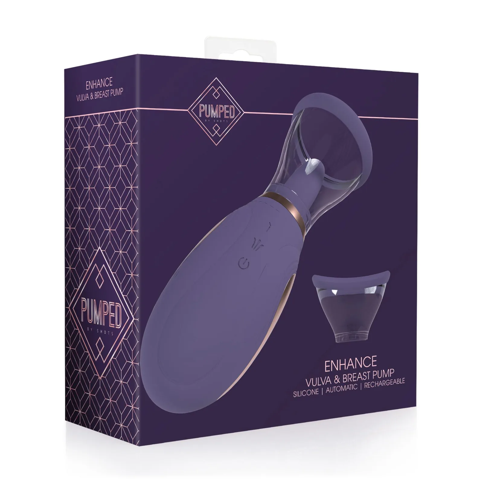 Pumped Enhance 13-Speed Silicone Vacuum Stimulator, Purple