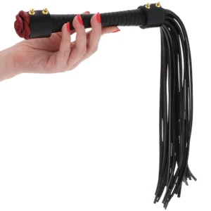 Taboom Wild Roses Whip – Faux Leather Whip with Rose