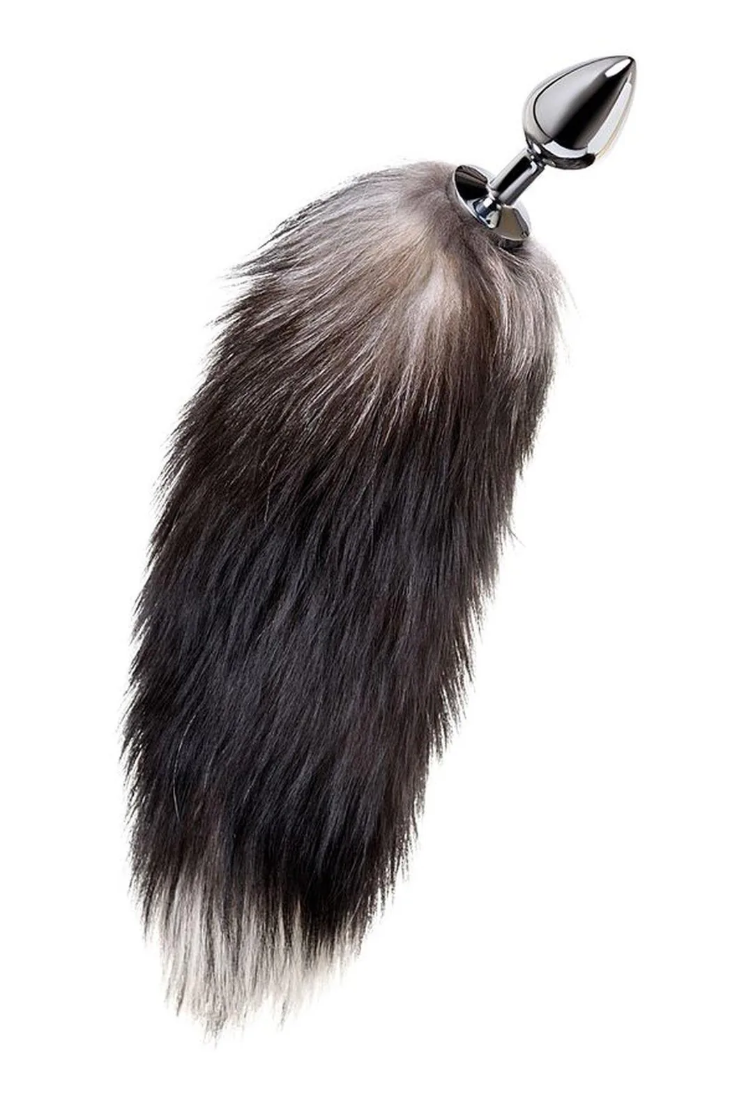 Silver anal plug with a fox tail - Image 2