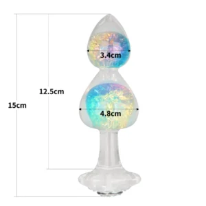 Lovetoy Gemoria silicone anal plug with dual glass balls