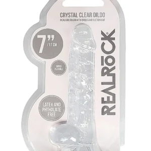 RealRock Crystal Clear Realistic Dildo 18 cm with Scrotum
