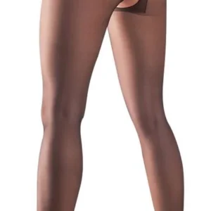 Cottelli LEGWEAR Crotchless Tights black 3 silky glossy material