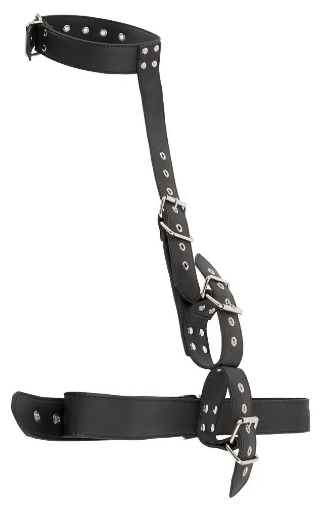 Vegan Fetish Neck-Wrist Restraint — Vegan Bondage Restraint Set for Neck, Wrists and Waist