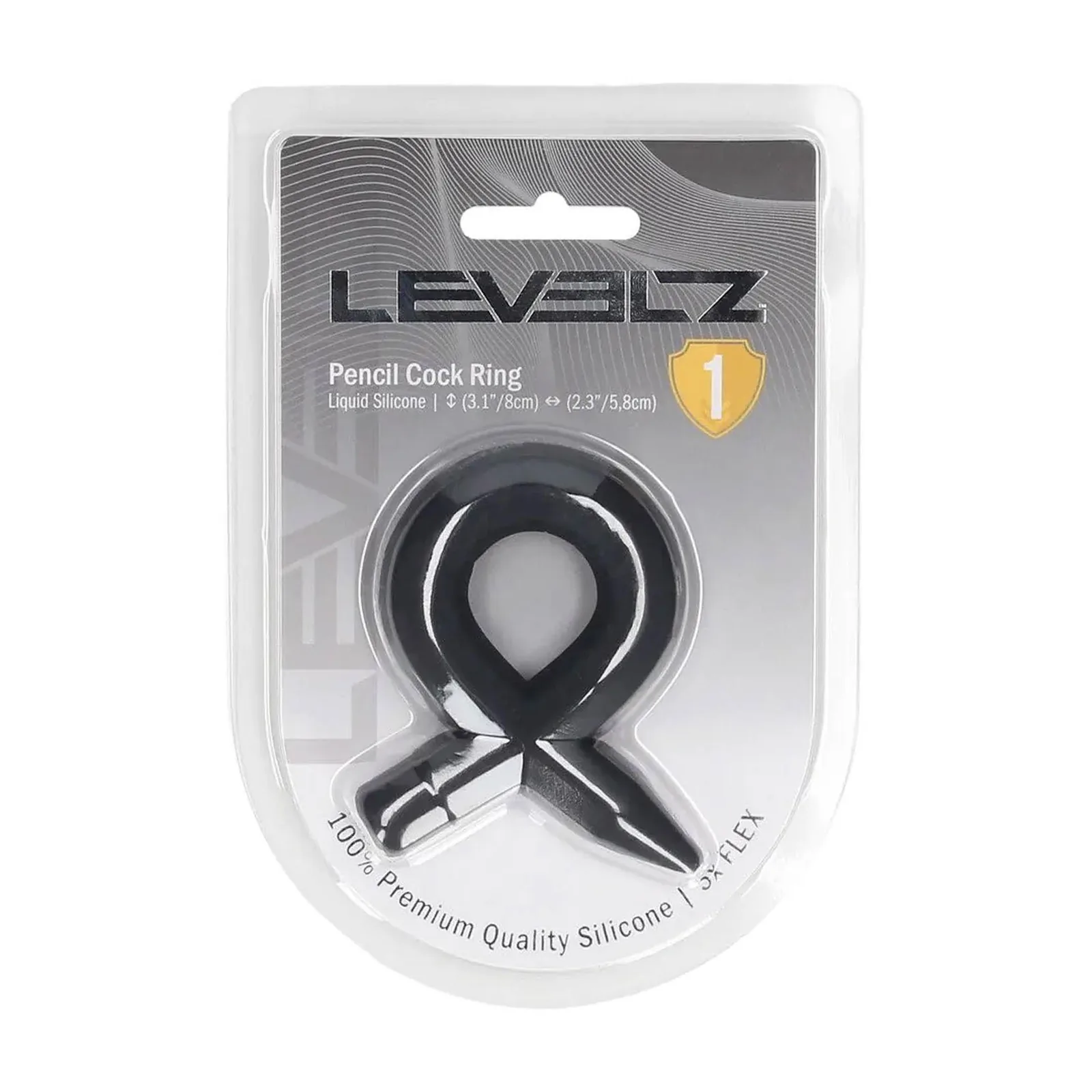 Pencil Liquid Silicone Cockring - Black - Image 2