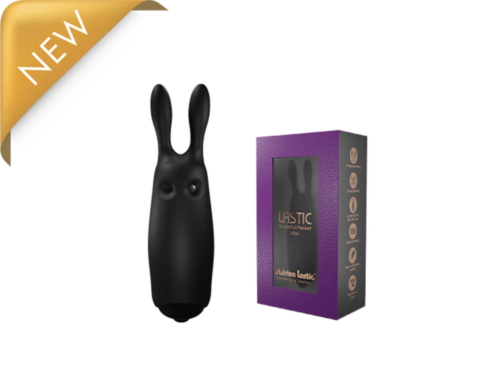 Adrien Lastic Pocket Vibe Rabbit Black — Mini Vibrator Stimulator