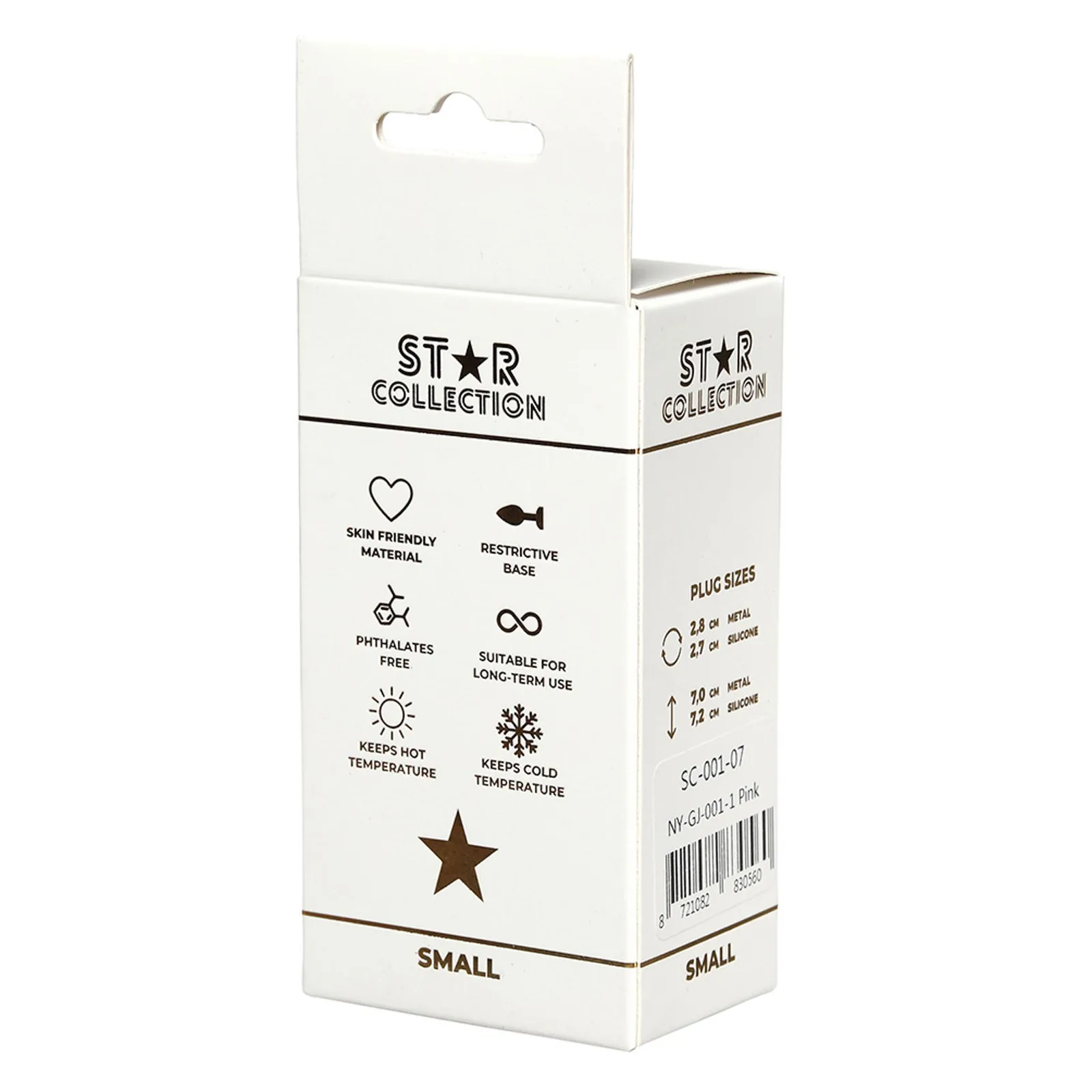 Star Collection - Pink Silicone Anal Plug S - Light Pink Stone - Image 2