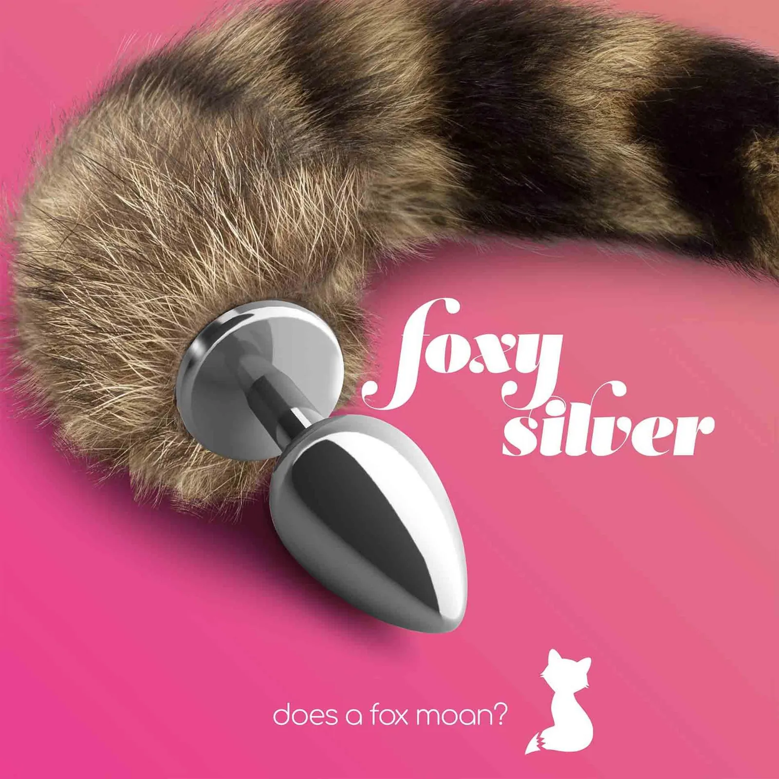 Foxy Silver Metal Anal Plug with Tail Crushious - Image 2