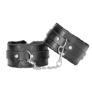 Ouch! Plush Bonded Leather Ankle Cuffs - Soft Leather Ankle Restraints