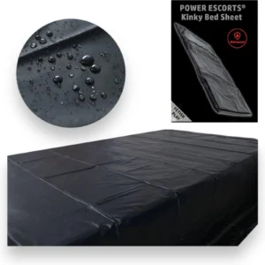 Power Escorts - BR190 - Kinky Black Fitted Sheet - 160 x 227 cm