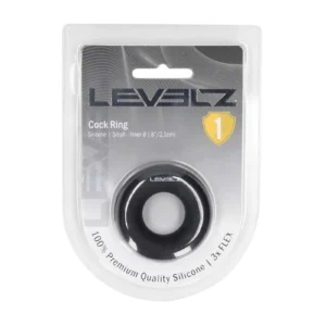 Levelz by Shots Liquid Silicone Cockring S — Black Silicone Erection Ring