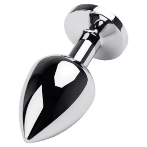 Metal by TOYFA Silver — anal plug with red crystal