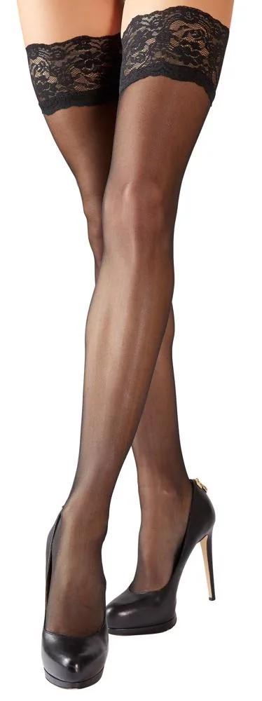 Cottelli LEGWEAR Hold-up Stockings black 4 Lace Band - Image 2