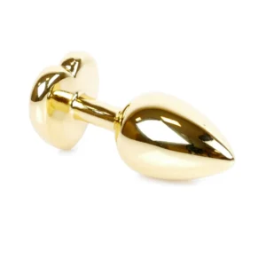MyLove Toys Jewelry Gold Heart — Black Stainless Steel Anal Plug