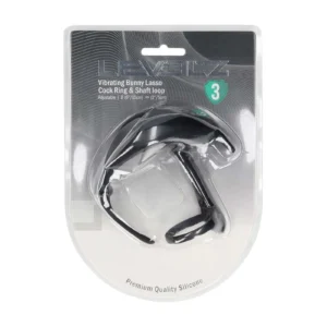 Levelz Level 3 — Adjustable Bunny Vibrating Cock Ring in Black Silicone