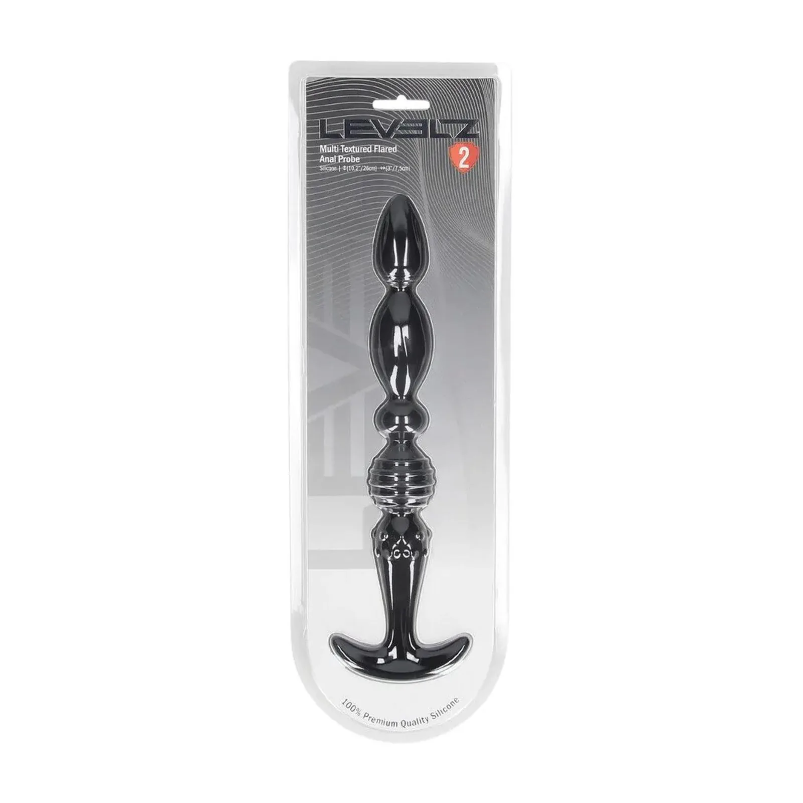 Multi Textured Silicone Flared Anal Probe - Black - Image 2