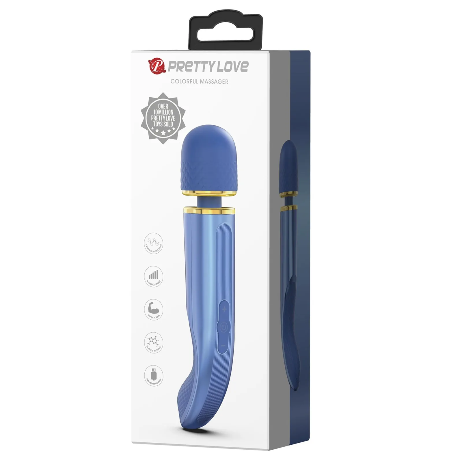 PRETTY LOVE - Colorful Massager Blue, 7 vibration functions 5 levels of speed control - Image 3