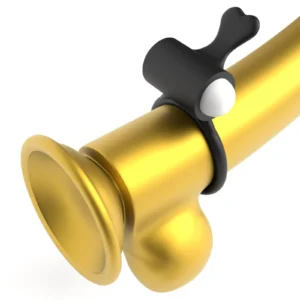 Lovetoy Power Clit Silicone Cockring Black 7cm/4cm Battery