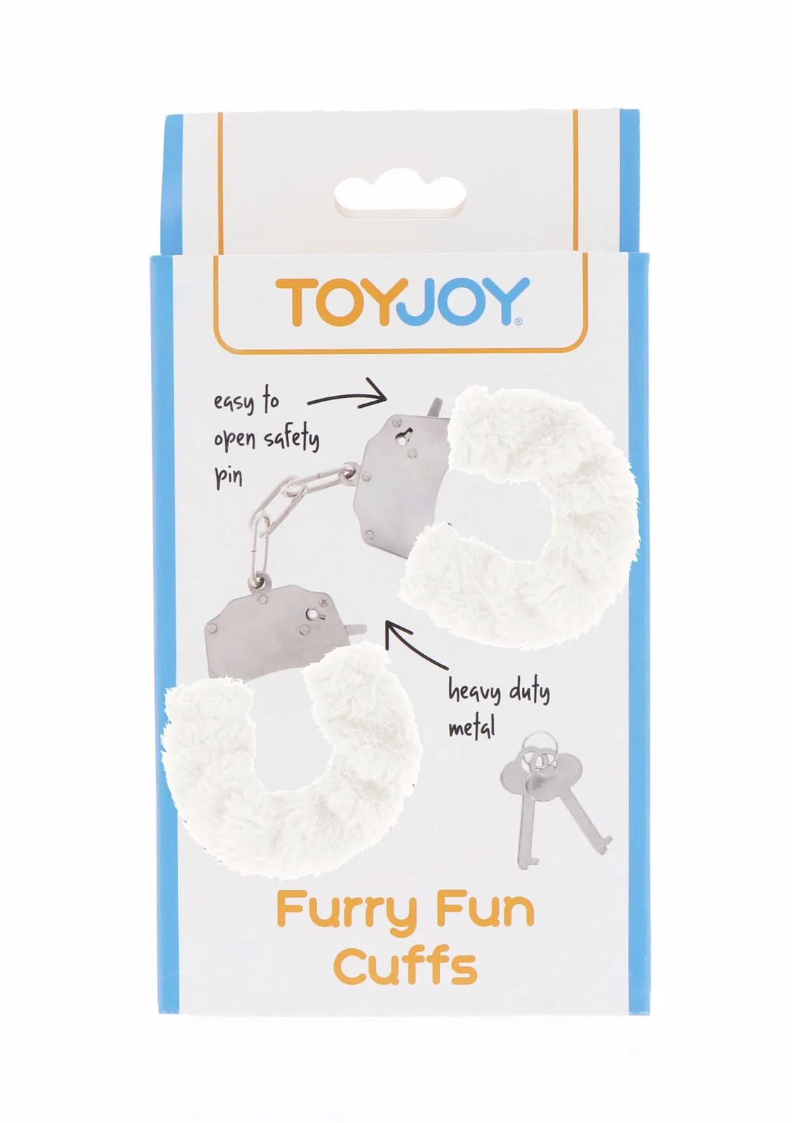 ToyJoy Furry Fun Cuffs White — Faux Fur Erotic Handcuffs