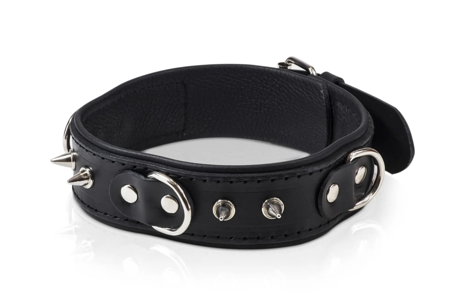 WHIPS Bindings Men's Collar with Half-Rings and Leash - Image 3