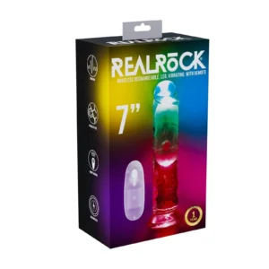 RealRock LED Vibrating Straight Cock — Realistic Vibrator, 20 cm