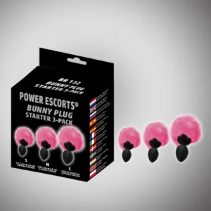 Power Escorts Bunny Plug 3-Pack — Set of Plugs with Pink Tail