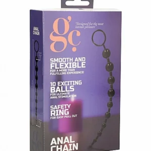 GC Anal Chain — anal bead chain with 10 beads, black
