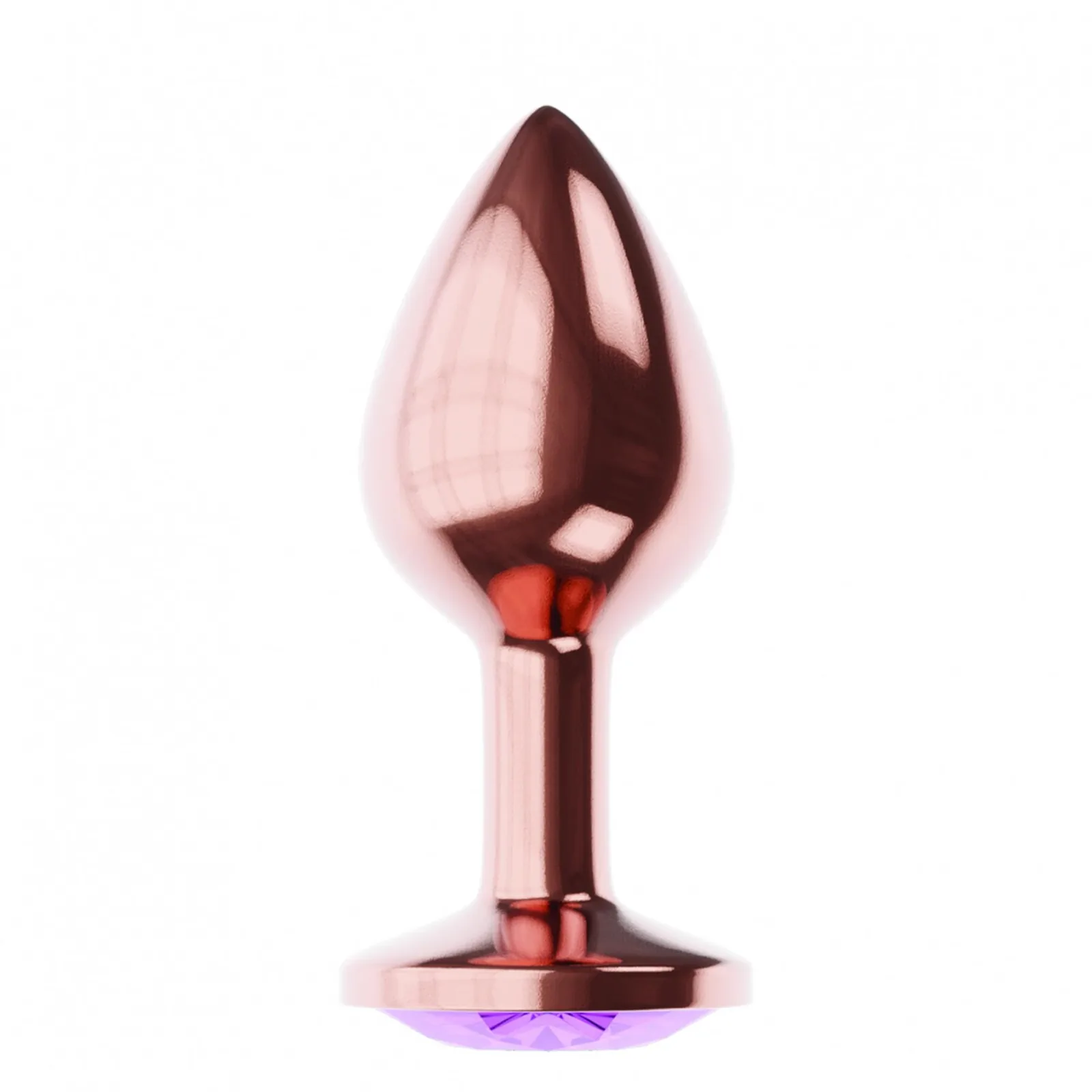 Plug-Butt Plug Diamond Amethyst Shine L Rose Gold - Image 2