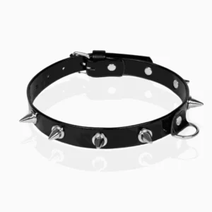 Whips Collection Lacquer Bindings — black spiked collar