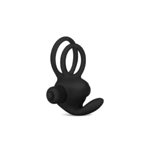 Lovetoy Power Clit Duo - Black Vibrating Silicone Cock Ring