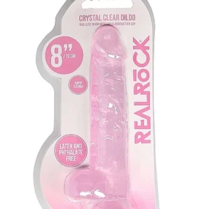 RealRock Crystal Clear Realistic Dildo with Balls and Suction Cup, 21 cm