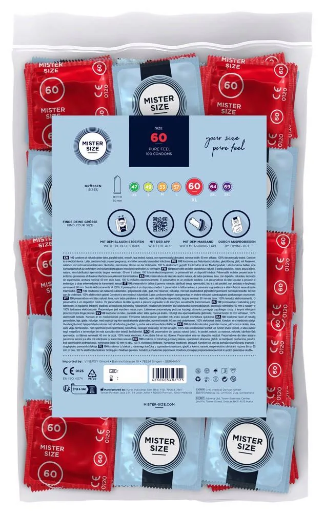 MISTER SIZE 60 — ultra-thin condoms, 100 pcs.
