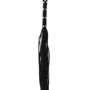 Long Studded Flogger Whip Black
