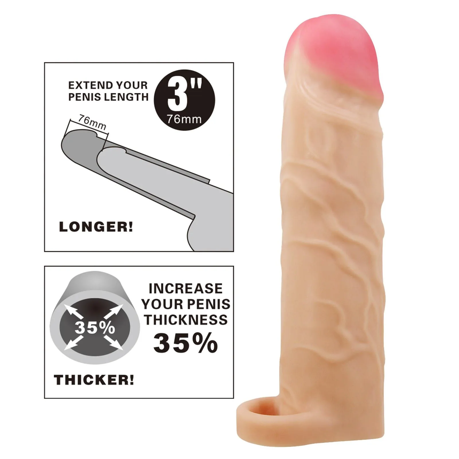 PRETTY LOVE - Gerd Flesh, Extend your penis lenghth 3'' (76mm) - Image 2