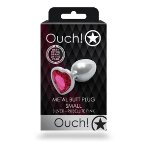 Ouch! Heart Gem Butt Plug — Small Anal Plug with Smooth Metal Surface